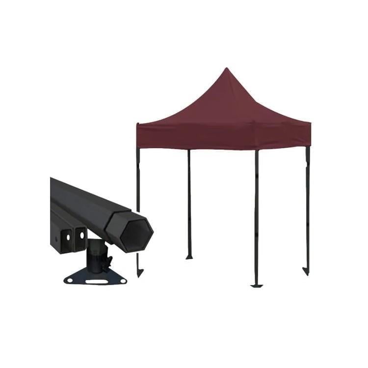 Outdoors Premium Serisi Altıgen Profil Bordo 3x3 Katlanır Makaslı Çardak