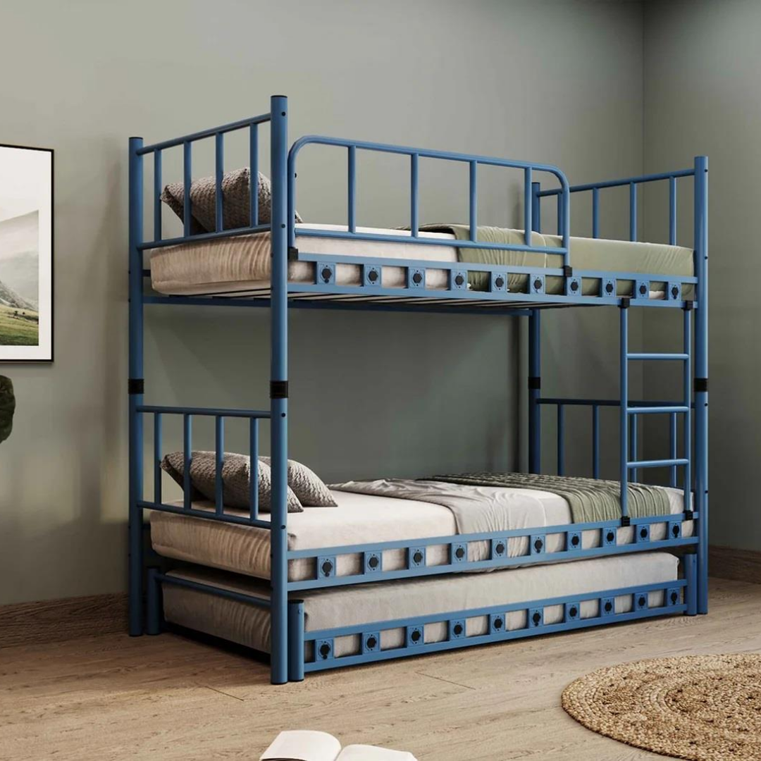 Reyo Zambak Yavrulu Genç Çocuk Odası Metal Lacivert Ranza 90x190