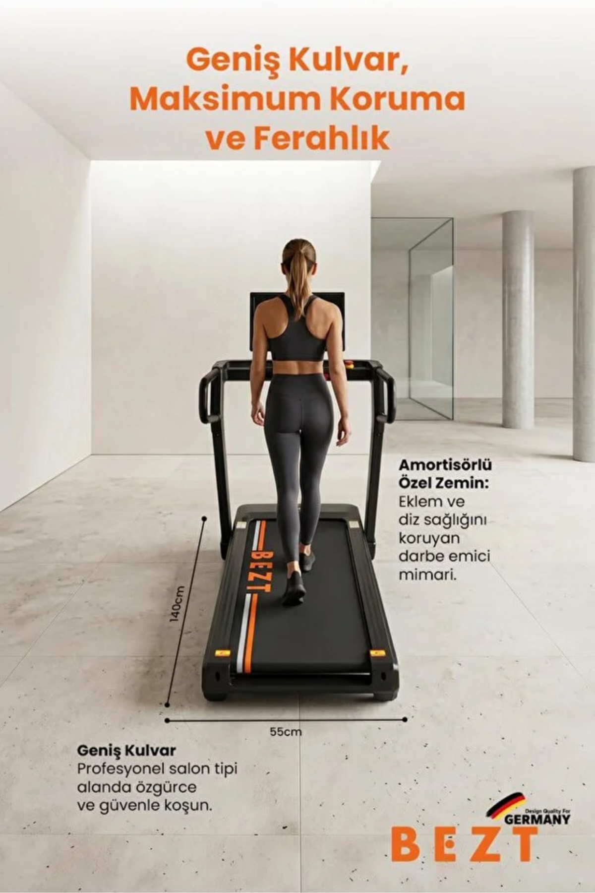 Bezt BZT-SPR700 Run Smart Ultra 4 HP Ekranlı Koşu Bandı (180 kg Kapasite / Telefon Yansıtmalı LED)