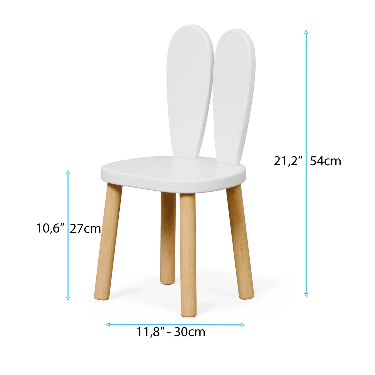 Alfa Country Montessori Çocuk 1 Adet Bunny Sandalye Beyaz