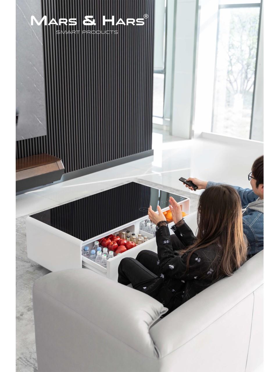 Mars&Hars SCT135B Kompresörlü Akıllı Sehpa Buzdolabı Bluetooth Haparlör-Beyaz Renk