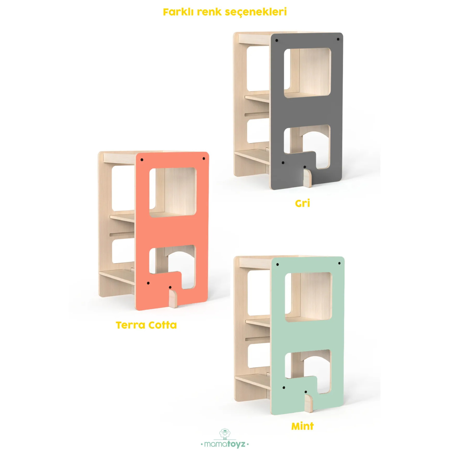 Mamatoyz Flip Terra Cotta 3'ü 1 Arada Öğrenme Kulesi & Aktivite Masası & Yazı Tahtası