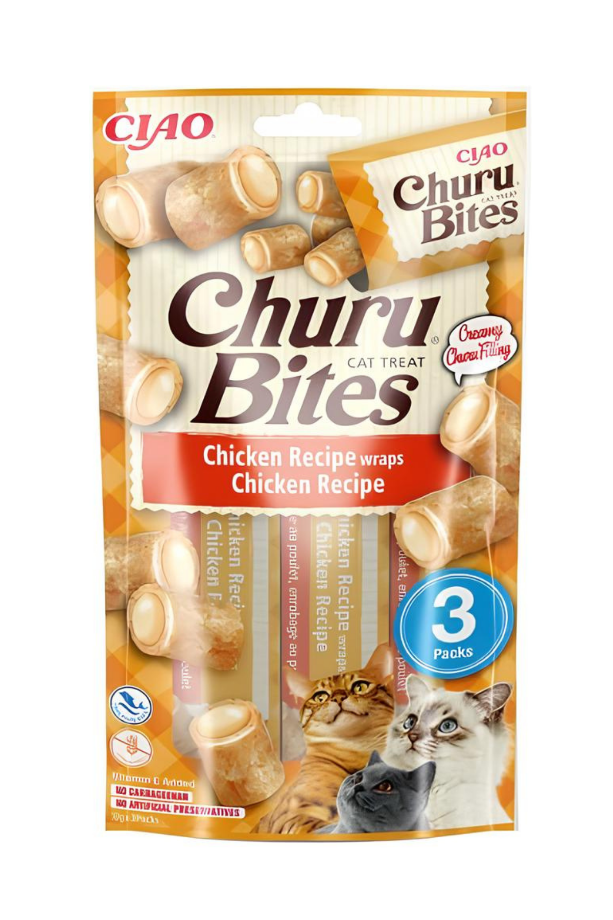 Inaba Ciao Churu Bites Tavuk Sargılı Tavuklu 3x10 gr Kedi Ödül Maması