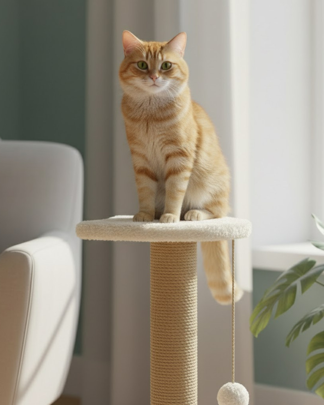 Reyo Pet Stepli Kedi Tırmalama Tahtası Beyaz
