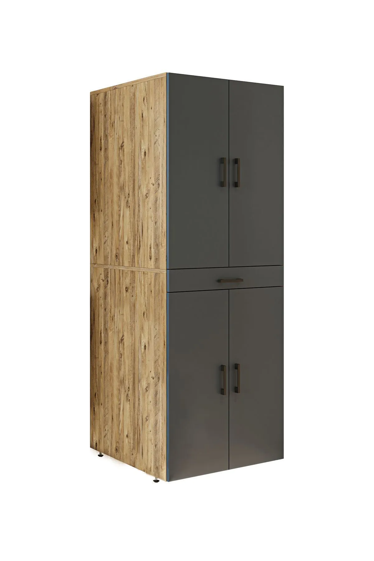 RoomArt Banyo Dolabı Kapaklı Çamaşır Ve Kurutma Makinesi Dolabı 70x185 cm Atlantik Çam - Antrasit