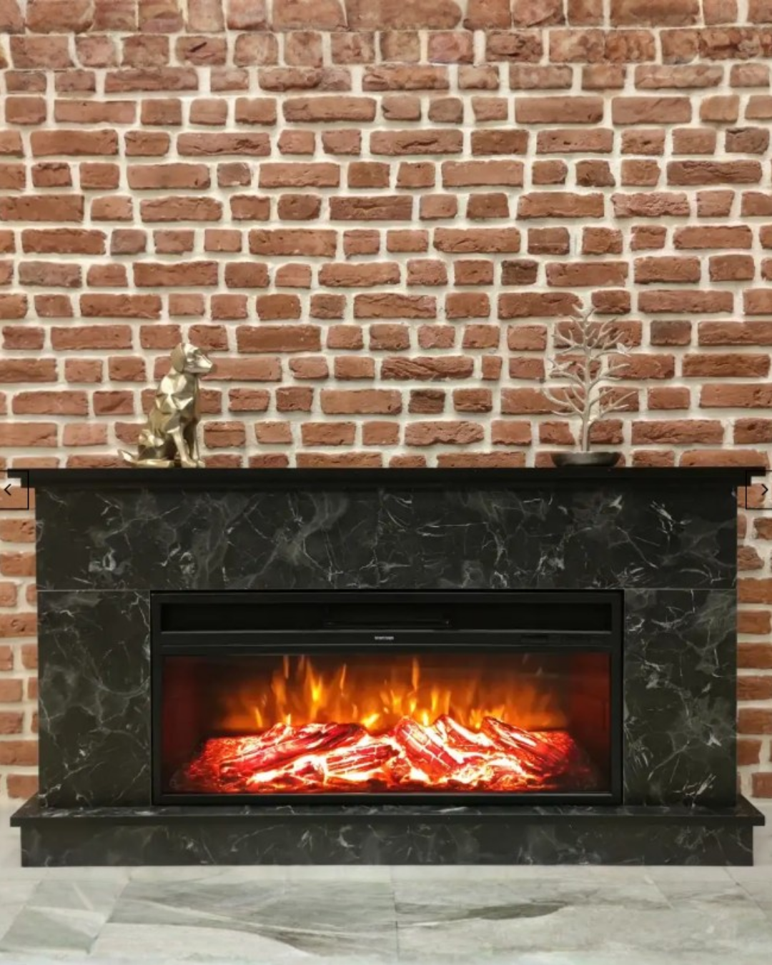 Dlc 1175M Siyah Mermer Desen 1800 Watt Dekoratif Elektrikli Şömine