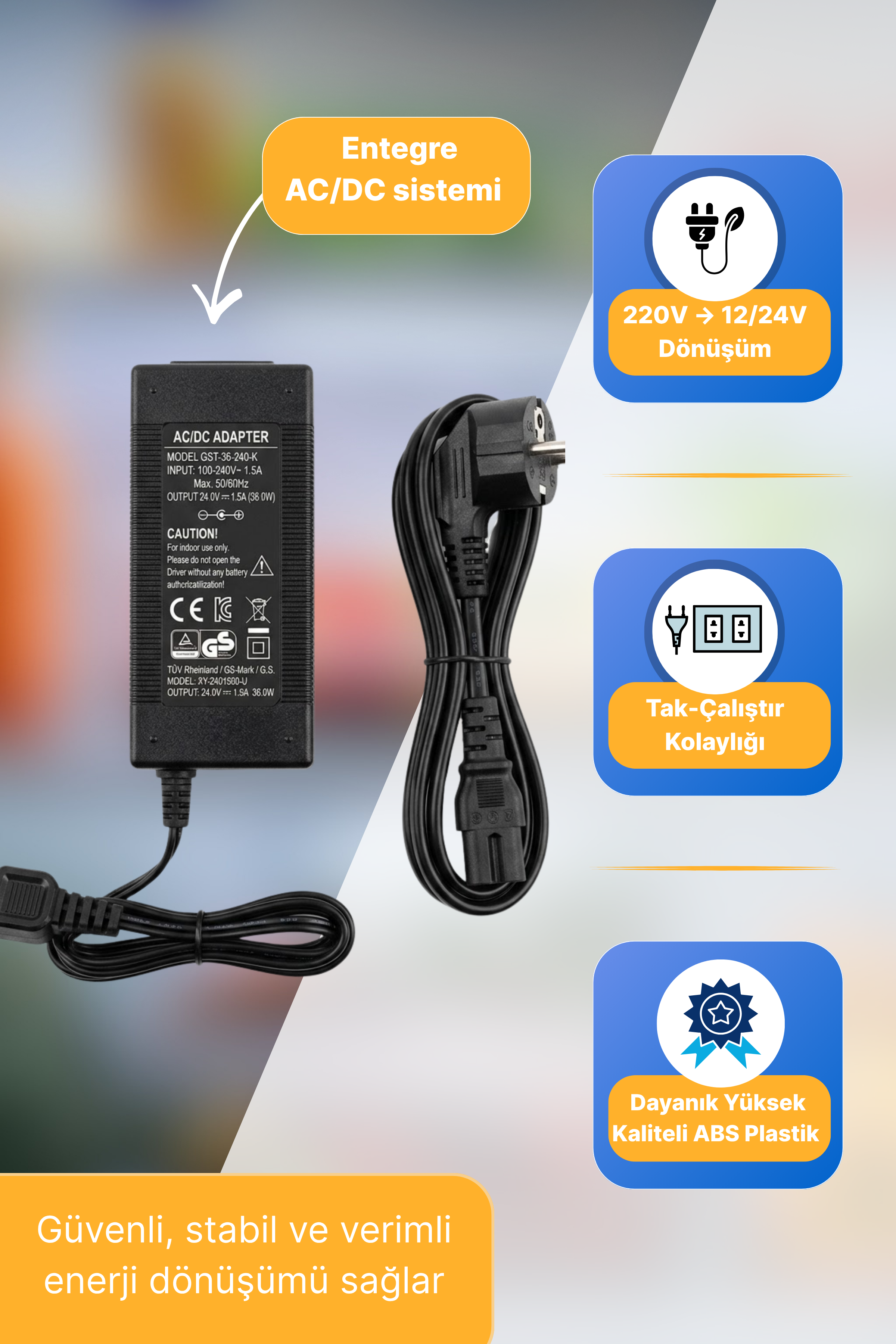 Evacool 220v Oto Buzdolabı Dönüştürücü Adaptör Ev Adaptörü
