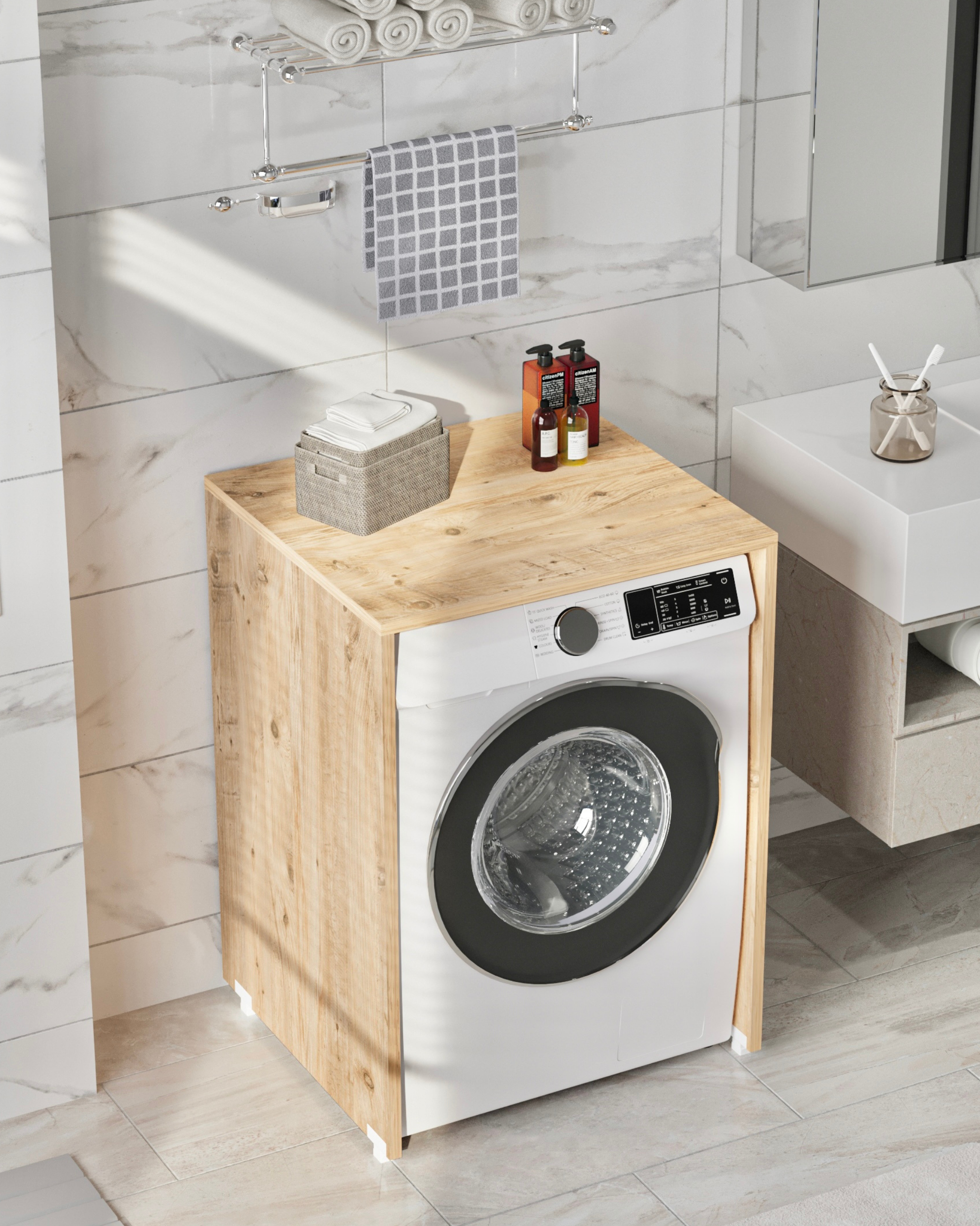 Enda Home Çamaşır Makinesi Dolabı 89x65 cm Atlantik Çam
