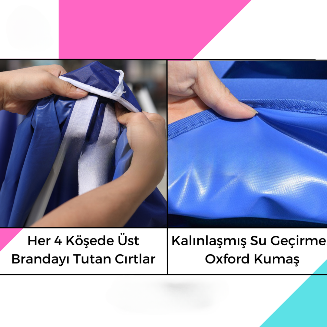 Dilek Branda Krem 3X6 Katlanır Makaslı Çardak