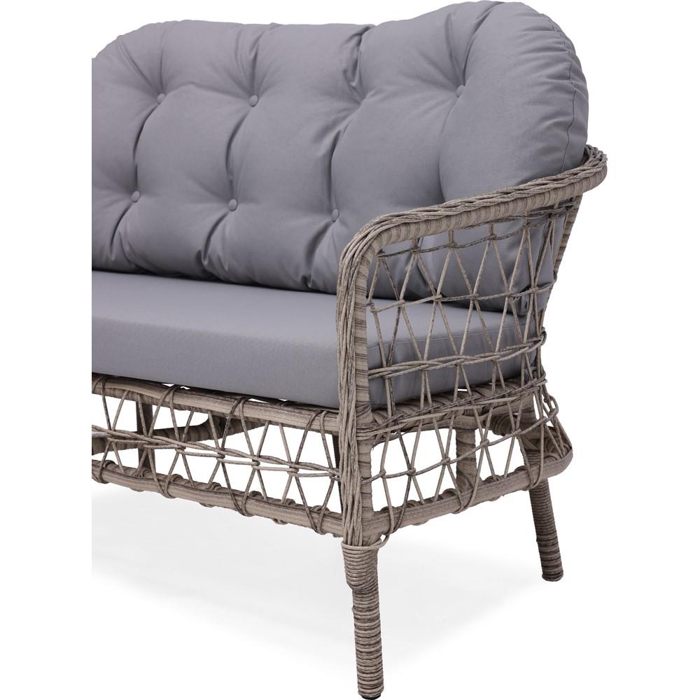 Grassgarden Papatya 2+1+1 Masa Alüminyum Üzeri Örgü Rattan Bahçe Balkon Mobilyası