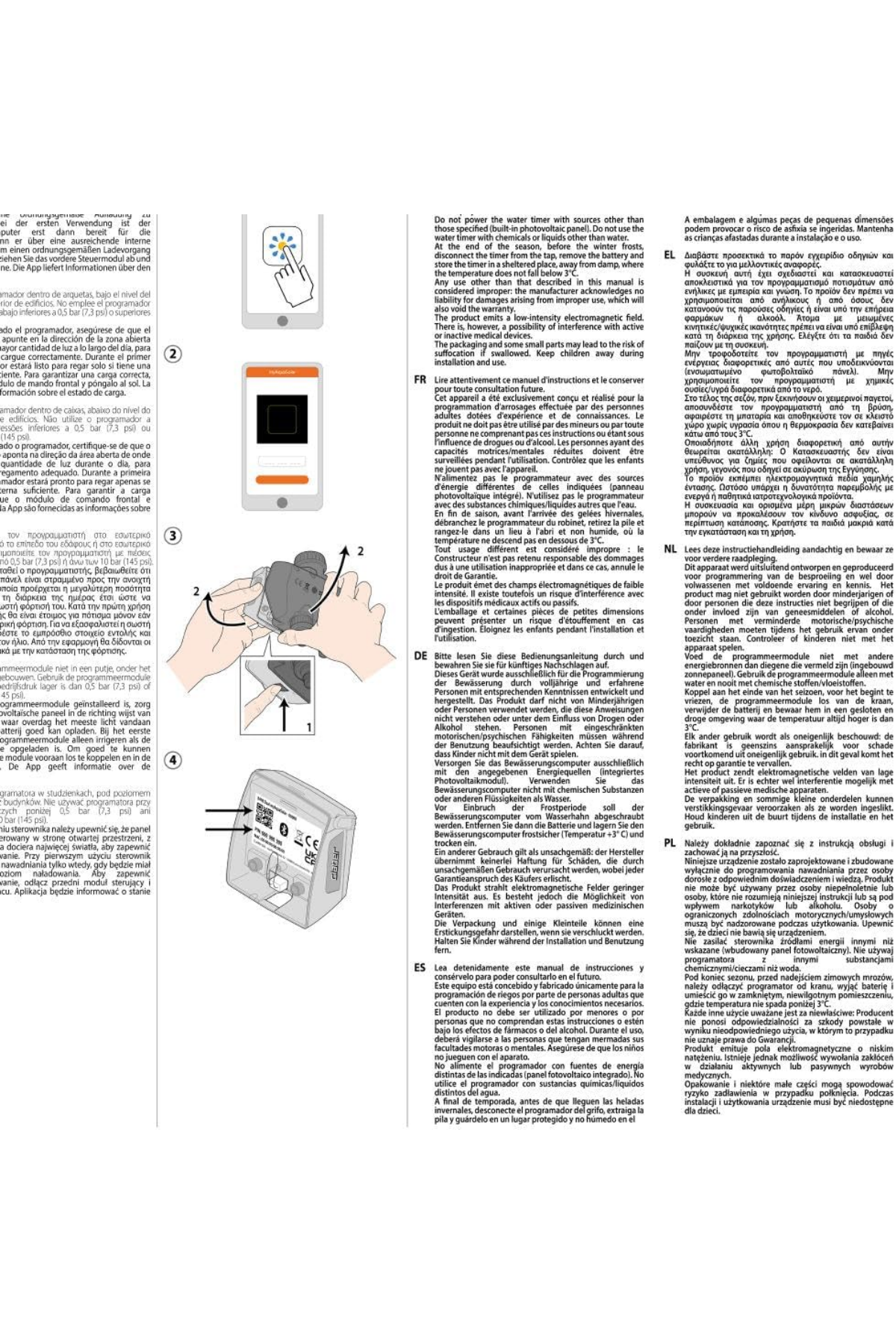Claber 8498 Dual MyAquaSolar İki Çıkışlı Otomatik Su Zamanlayıcı