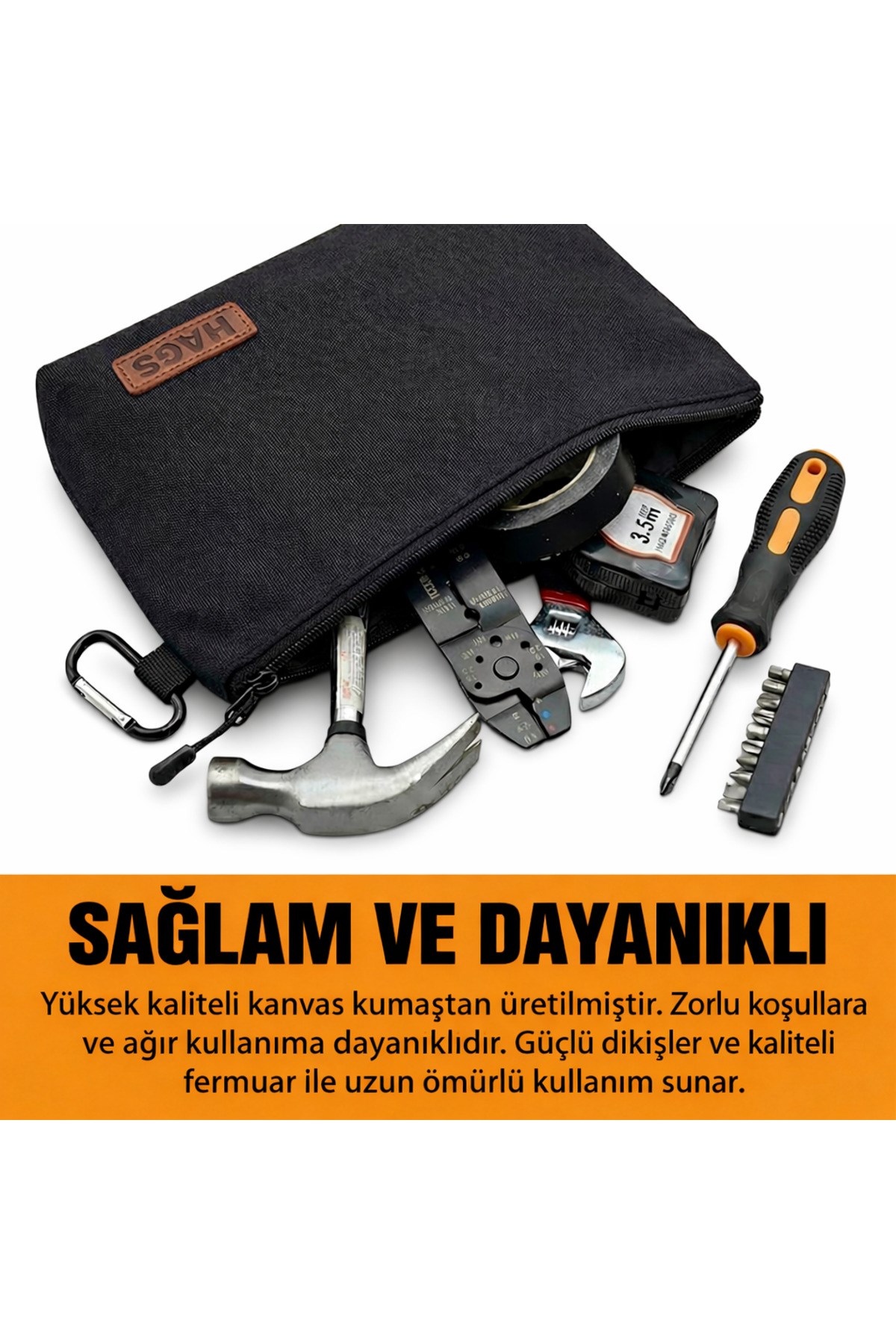 Haegs Çok Amaçlı Küçük Alet Çantası, Fermuarlı Kanvas, Kalemlik, Alet, Kırtasiye ve Kalemler için Saklama Düzenleyici Çantalar, Organizer, Kese (4`lü Küçük Boy/Karışık Renk)