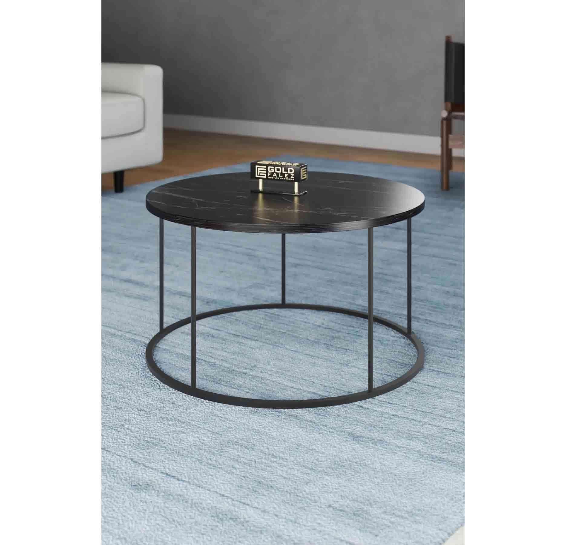 Gold Falez Orta Sehpa ve Zigon Sehpa Terra Set Bendir