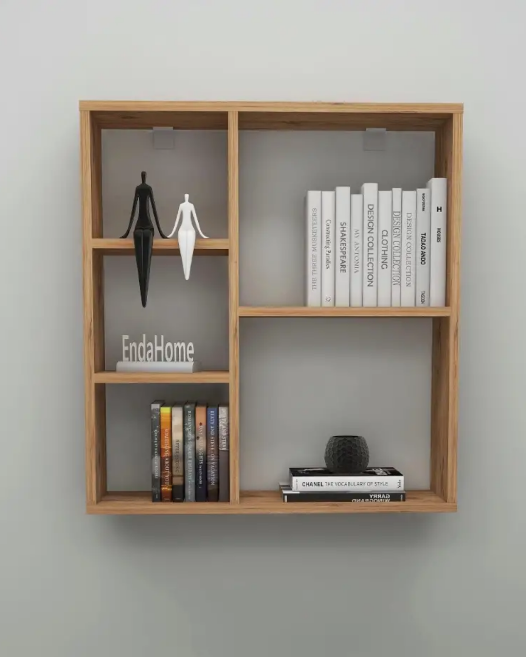 Enda Home Myra 5 Gözlü Çok Amaçlı Modern Duvar Rafı Atlantik Çam