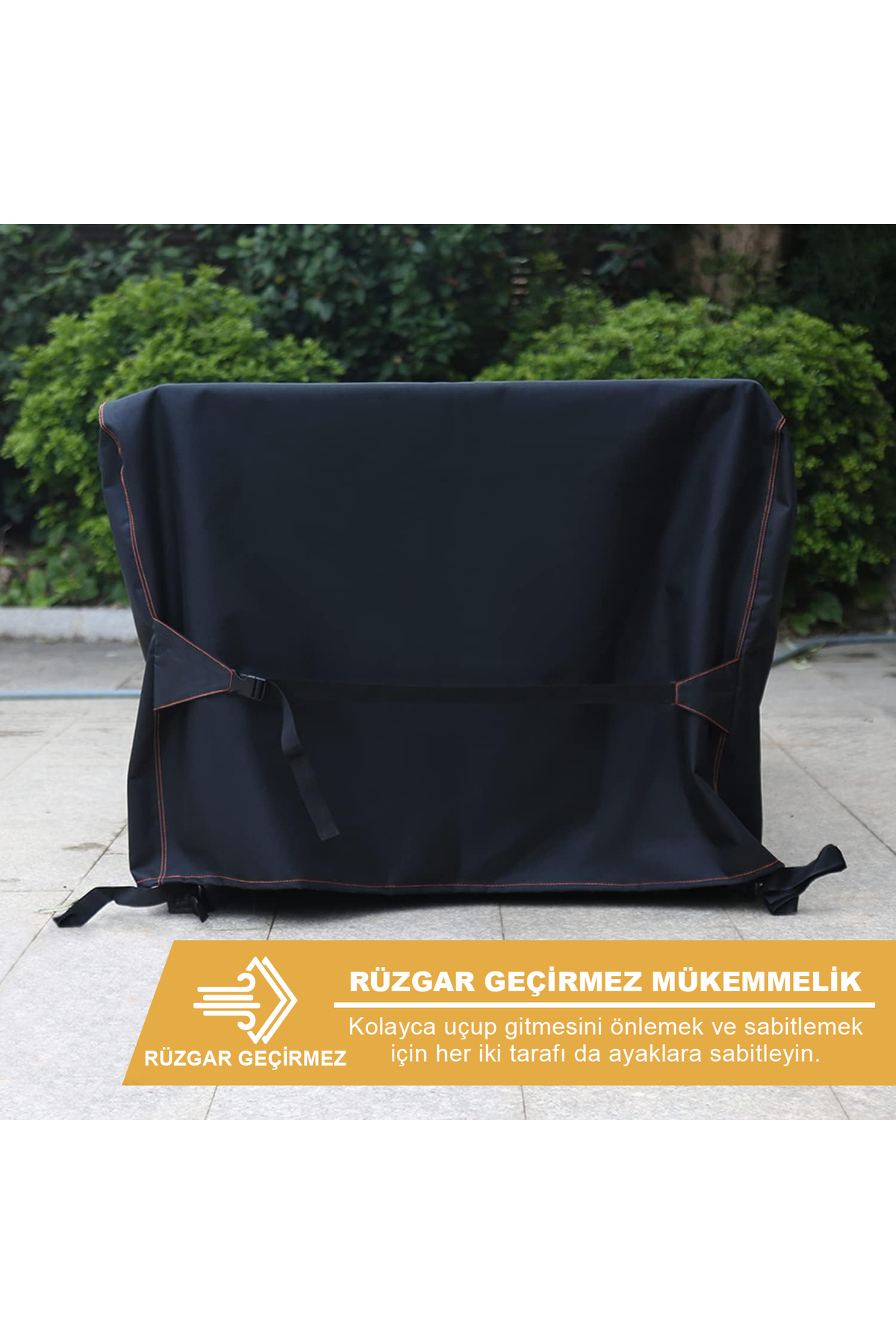 Haegs Bahçe Mobilyası Örtüsü, 250-250-90cm, Ağır Hizmet Oxford Kumaş, Su Geçirmez, Dış Mekan Veranda Masa Örtüsü, Havalandırmalı Masa ve Sandalye Koruma Kılıfı Gri