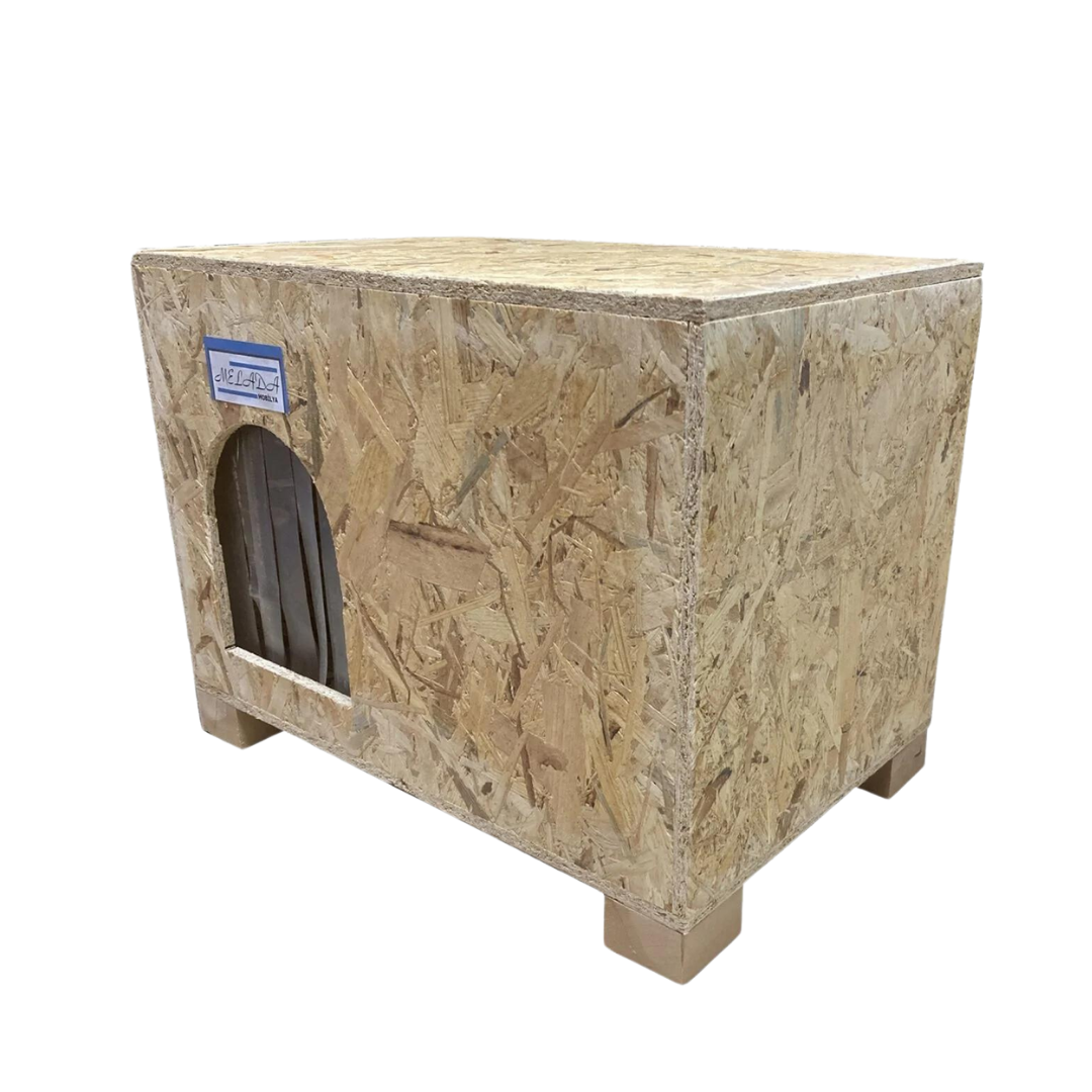 Melada Kedi Evi Dış Ortam Uygun Ahşap Kedi Evi OSB 61x41x36 cm