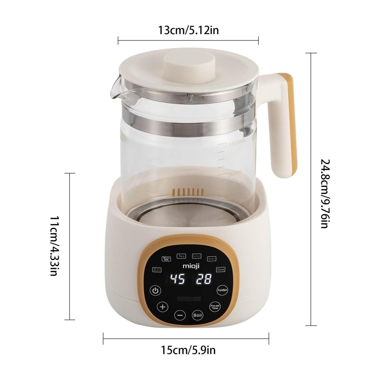 Mioji Mio K99 Çok Fonksiyonlu Isı Kontrolü Isı Sabitleme LED Ekranlı Elektrikli Mama Kettle