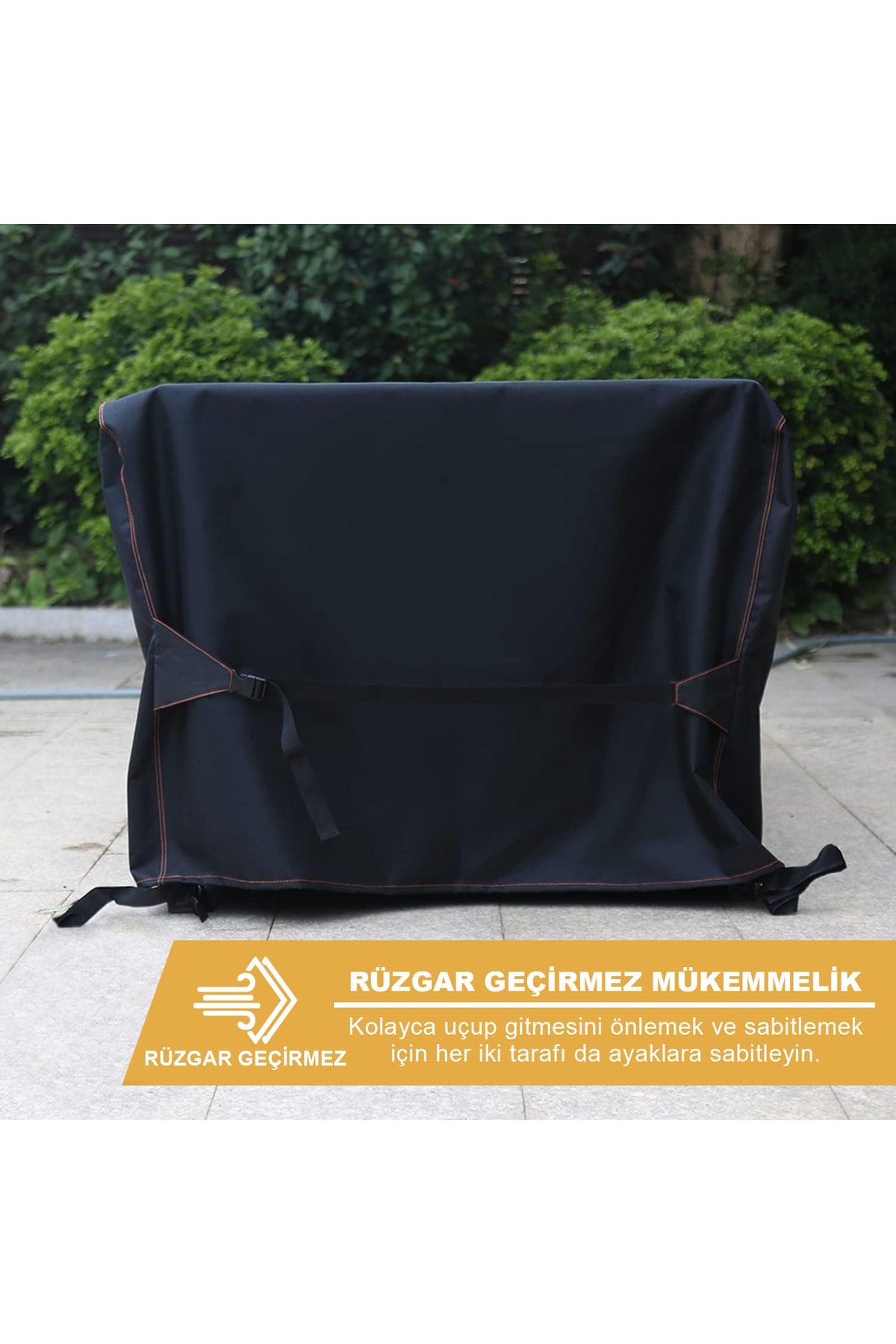 Haegs Bahçe Mobilyası Örtüsü, 250-210-90cm, Ağır Hizmet Oxford Kumaş, Su Geçirmez, Dış Mekan Veranda Masa Örtüsü, Havalandırmalı Masa ve Sandalye Koruma Kılıfı Gri