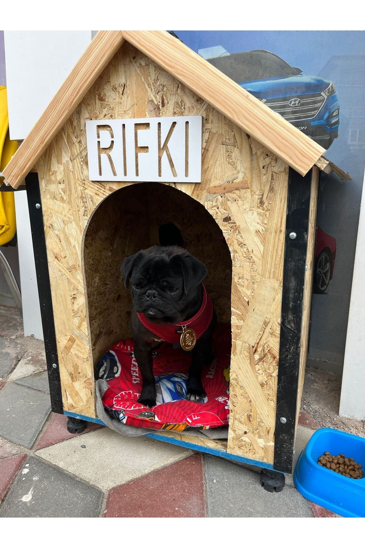 Msay Küçük / Orta Irk Köpek Evi, Sıcak ve Soğuya Dayanıklı Köpek Kulübesi OSB Ahşap Şıngıl Çatılı 50x50x70cm (Demonte Gönderim)