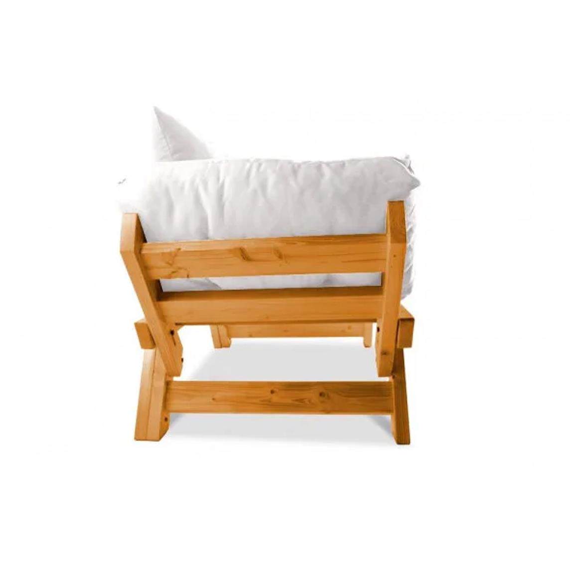 Mobildeco Kombin Wood Ahşap İki Kişilik Kanepe (Ceviz/Krem)