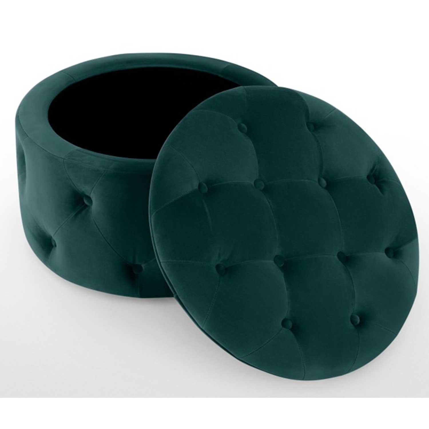 Rengev Duru Oval Puf Sandıklı Yeşil