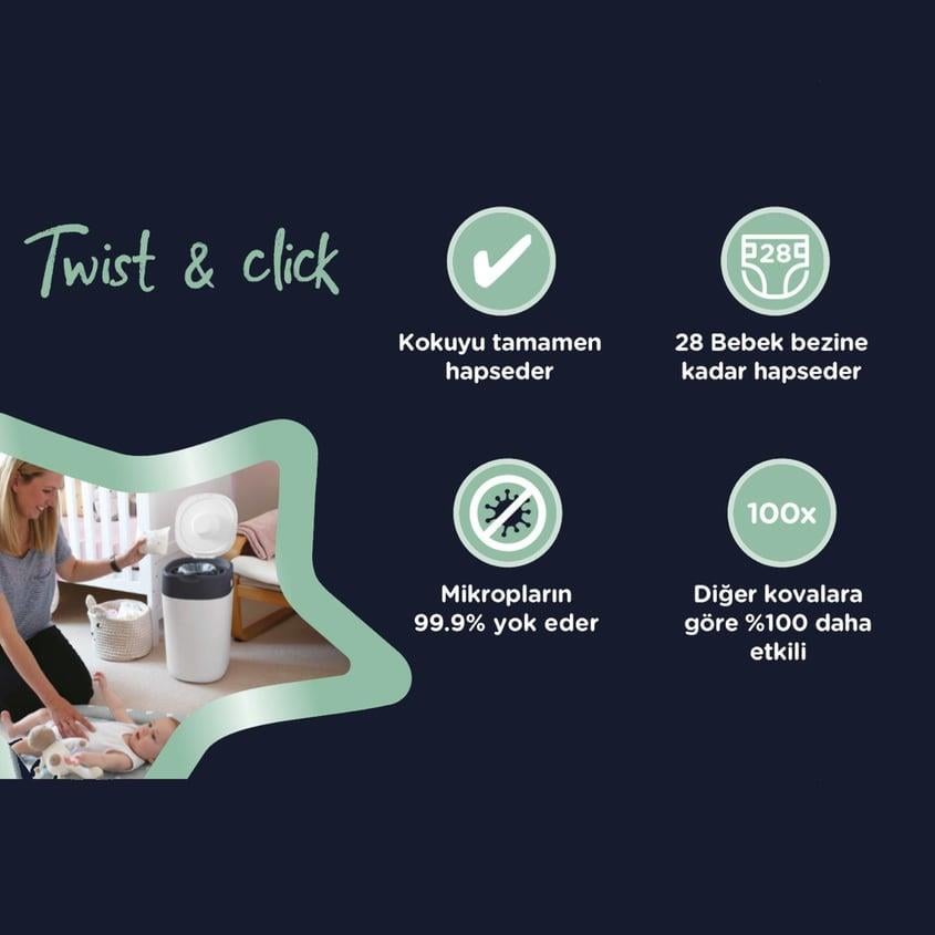 Tommee Tippee Twist - Click Bebek Bezi Çöp Poşeti 3x