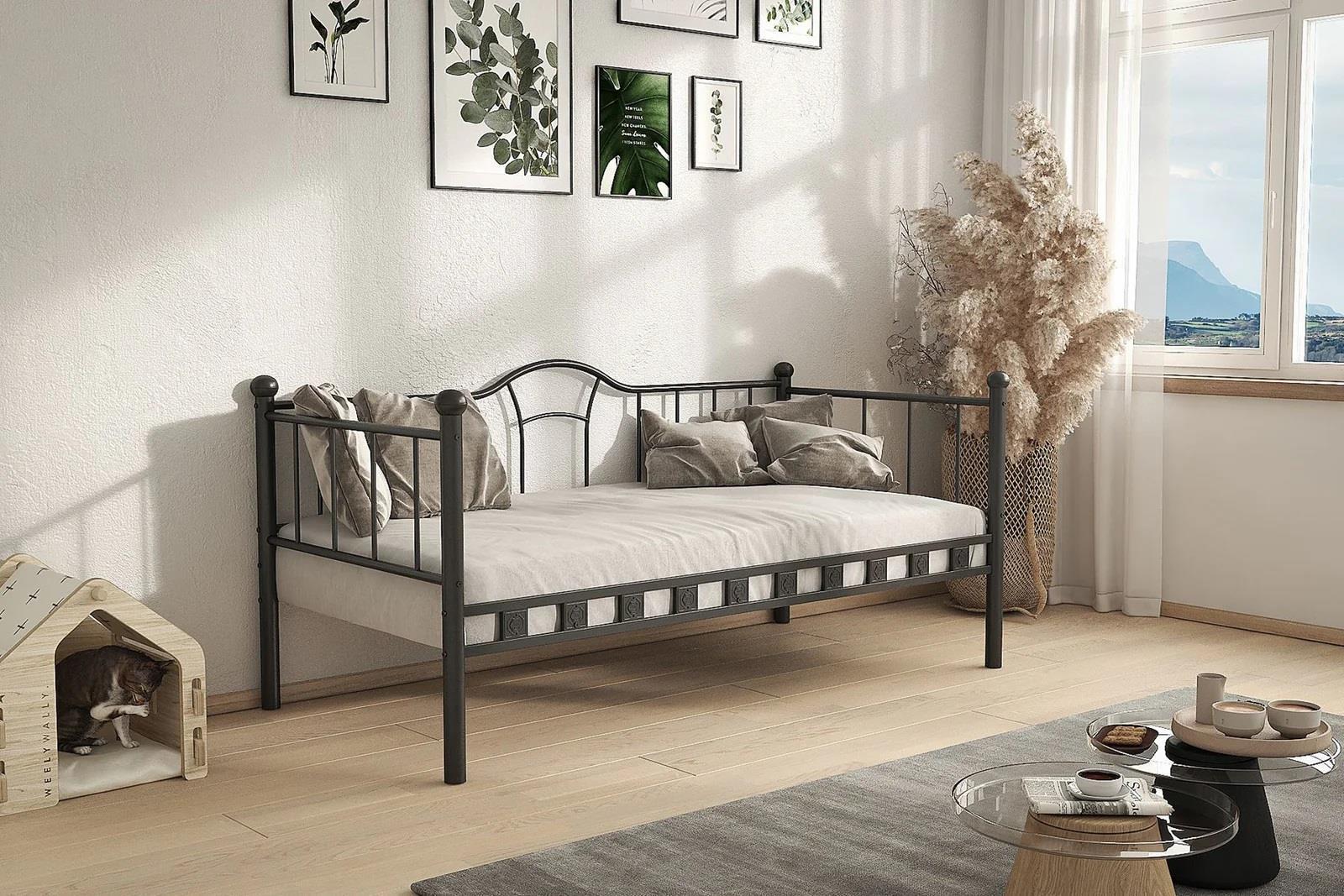 Reyo Kamelya Sedir Metal Karyola Siyah 90 X190