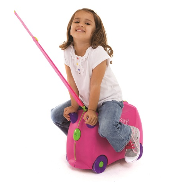 Trunki Pembe Trixie Binilen ve Sürülen Çocuk Valizi