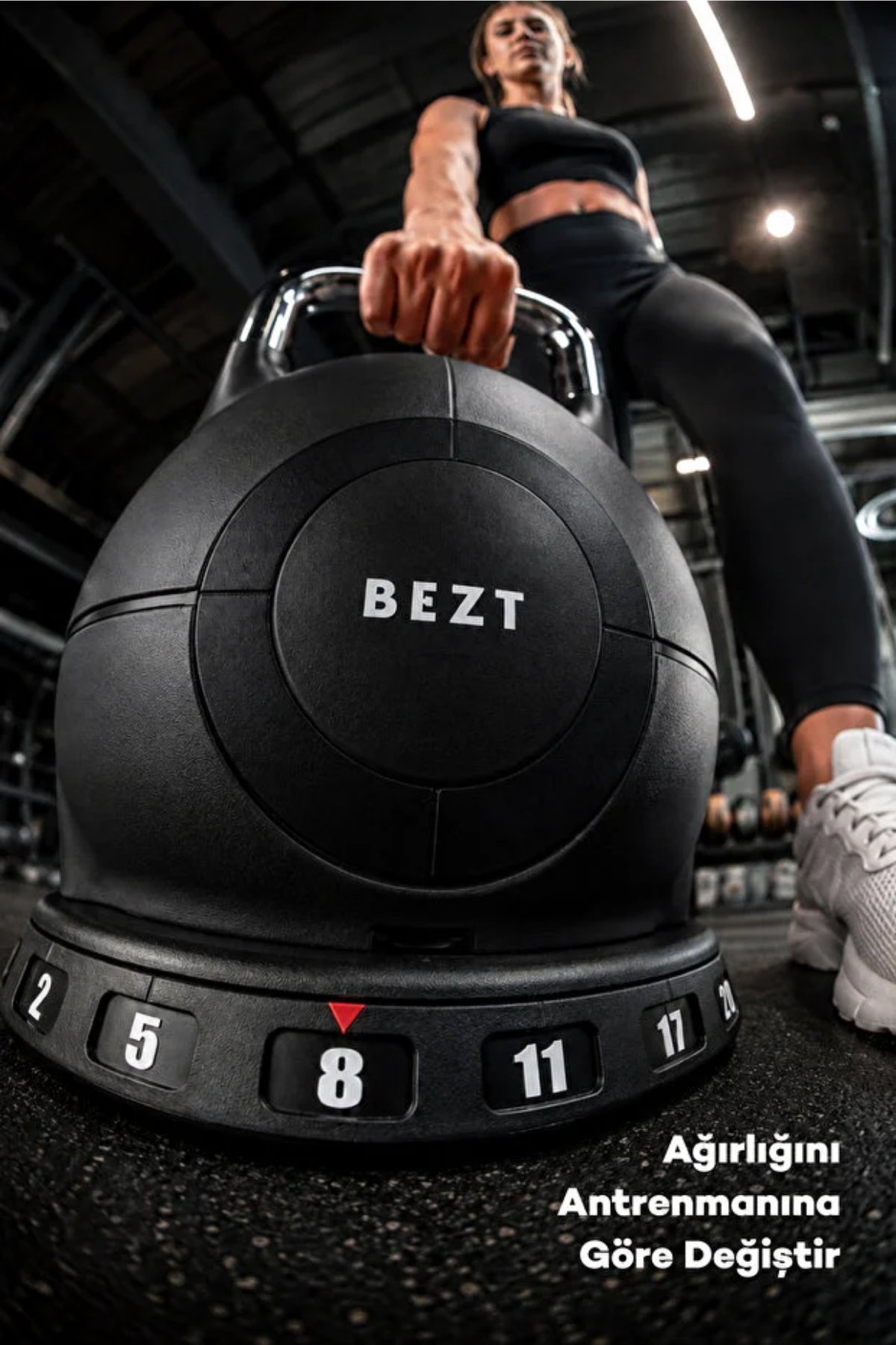 Bezt Pro Ayarlanabilir Kettlebell 20 Kg Siyah - Çok Fonksiyonlu Ağırlık Ayarlı Döküm Kettlebell