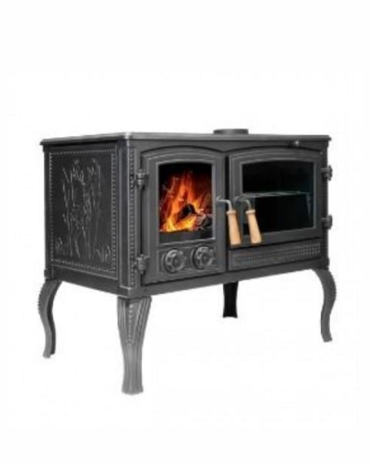 Reyo Stove Ayder Fırınlı Kuzineli Döküm Şömine Soba