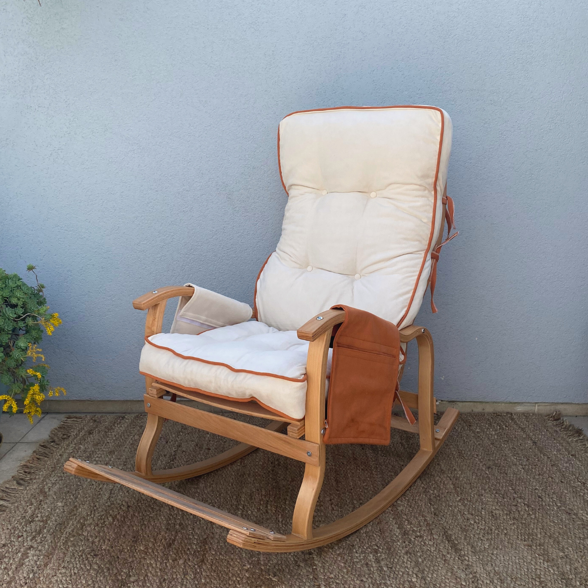 Reyo Home İndigo Kiremit Krem Sallanan Sandalye Dinlenme, Emzirme, TV Koltuğu Berjer MD-TV