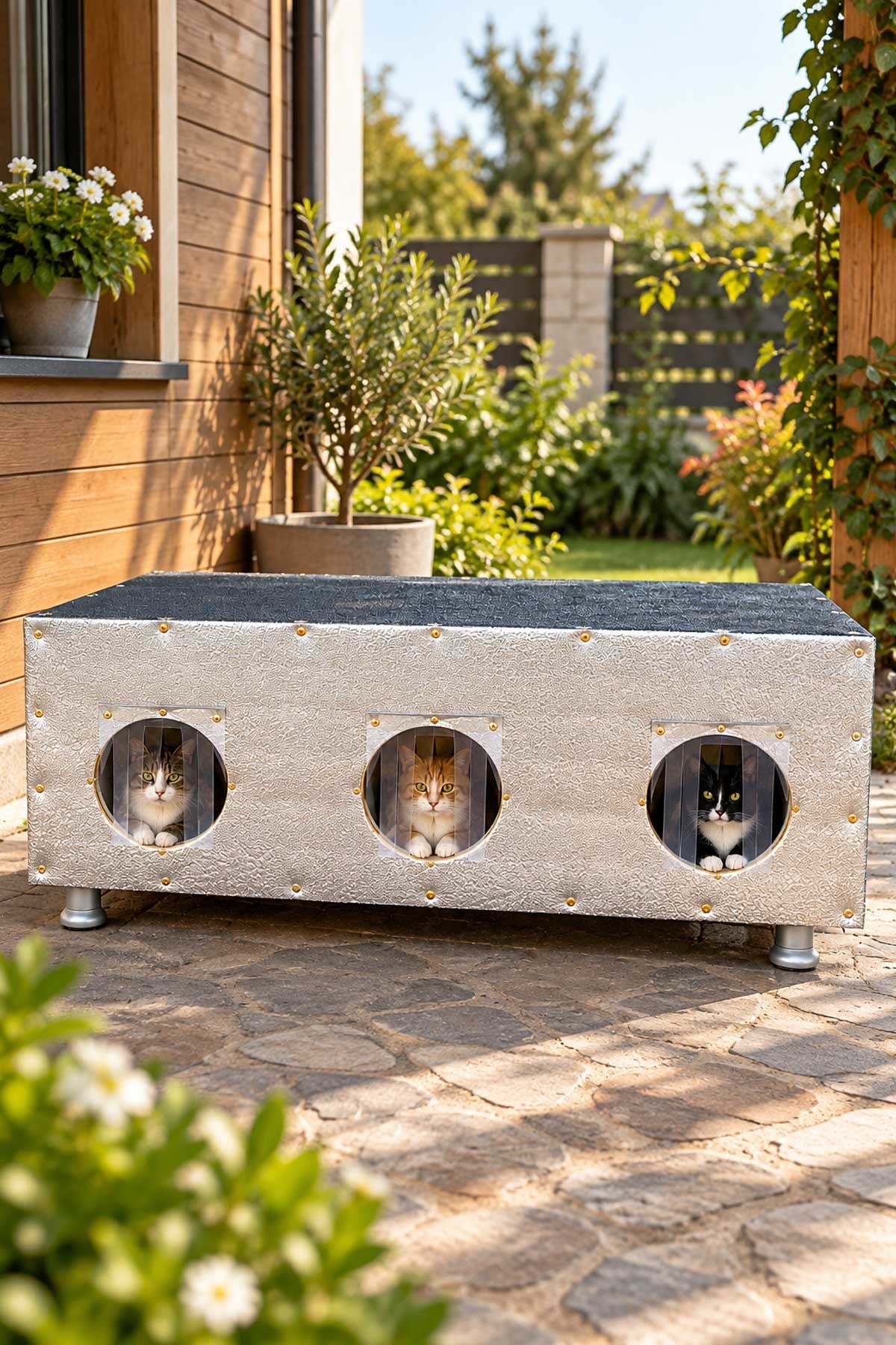 Narım Özel Üretim Yalıtımlı Kedi Evi Büyük Boy %100 Korunaklı XL Kedi Yuvası 120x40x40cm Rüzgar ve Yağmur Geçirmez, Monteli Teslimat. 