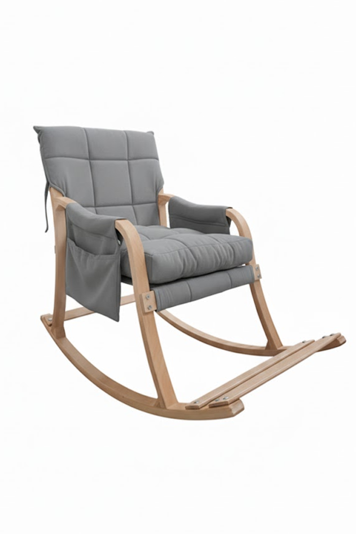 Reyo Home Paşa Ahşap Şezlong Sallanan Sandalye Ve Dinlenme Koltuğu Açık Gri