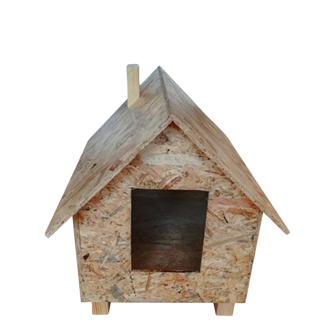 Melada Kedi Evi Dış Ortam Uygun Ahşap Kedi Evi OSB 46x34x34 cm