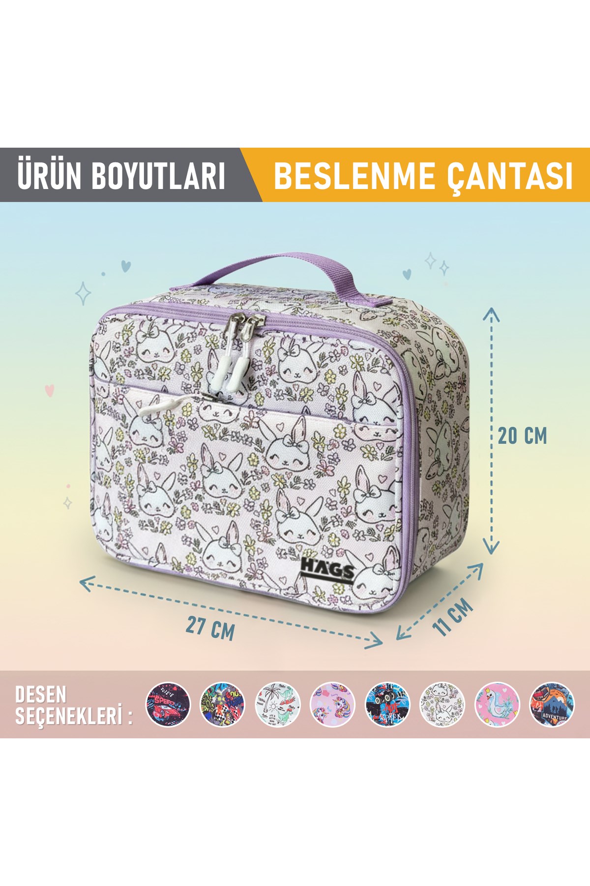 Haegs Çocuk Beslenme Çantası, Öğle Yemeği Kutusu, Öğrenci Öğle Yemeği Kutusu - Bunny