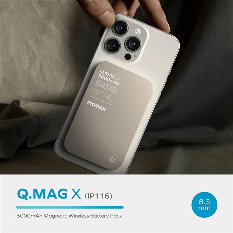 Momax  Titanium Wireless Kablosuz Powerbank 5000mAh MagSafe Uyumlu
