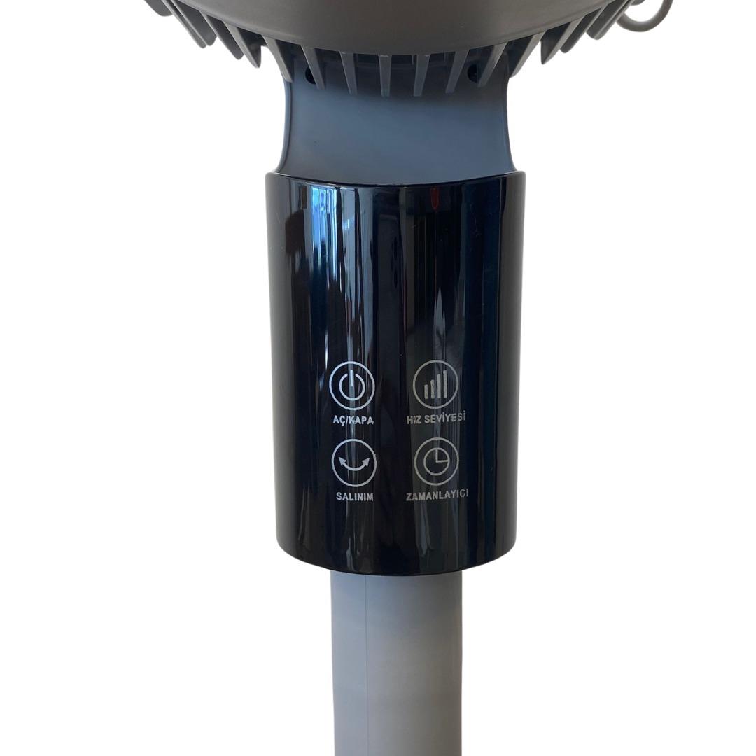 Vals Baleno SF8BAAC 3D Ayaklı Vantilatör - Platinum Gray