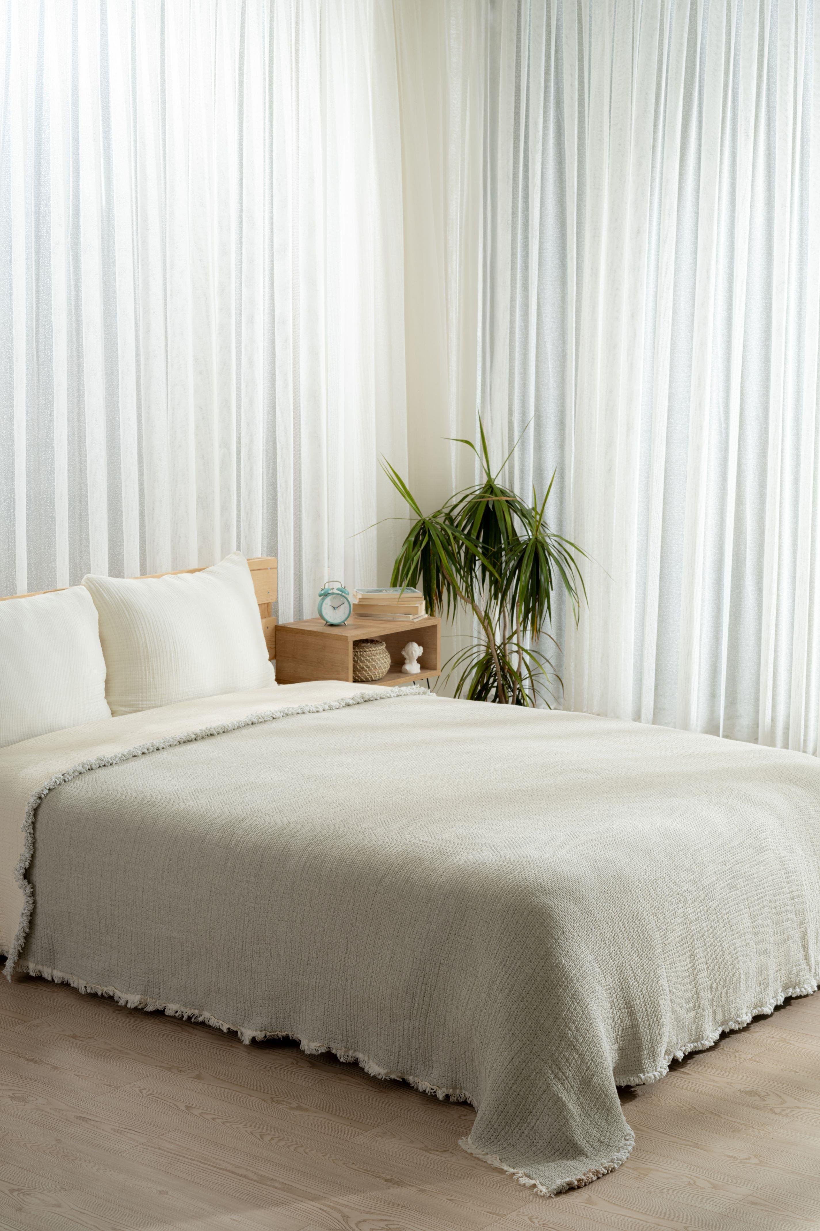 Mylasa Home Premium Müslin Yorgan 240x260 cm 100% Pamuk, Hafif ve Nefes Alabilen Yeşil