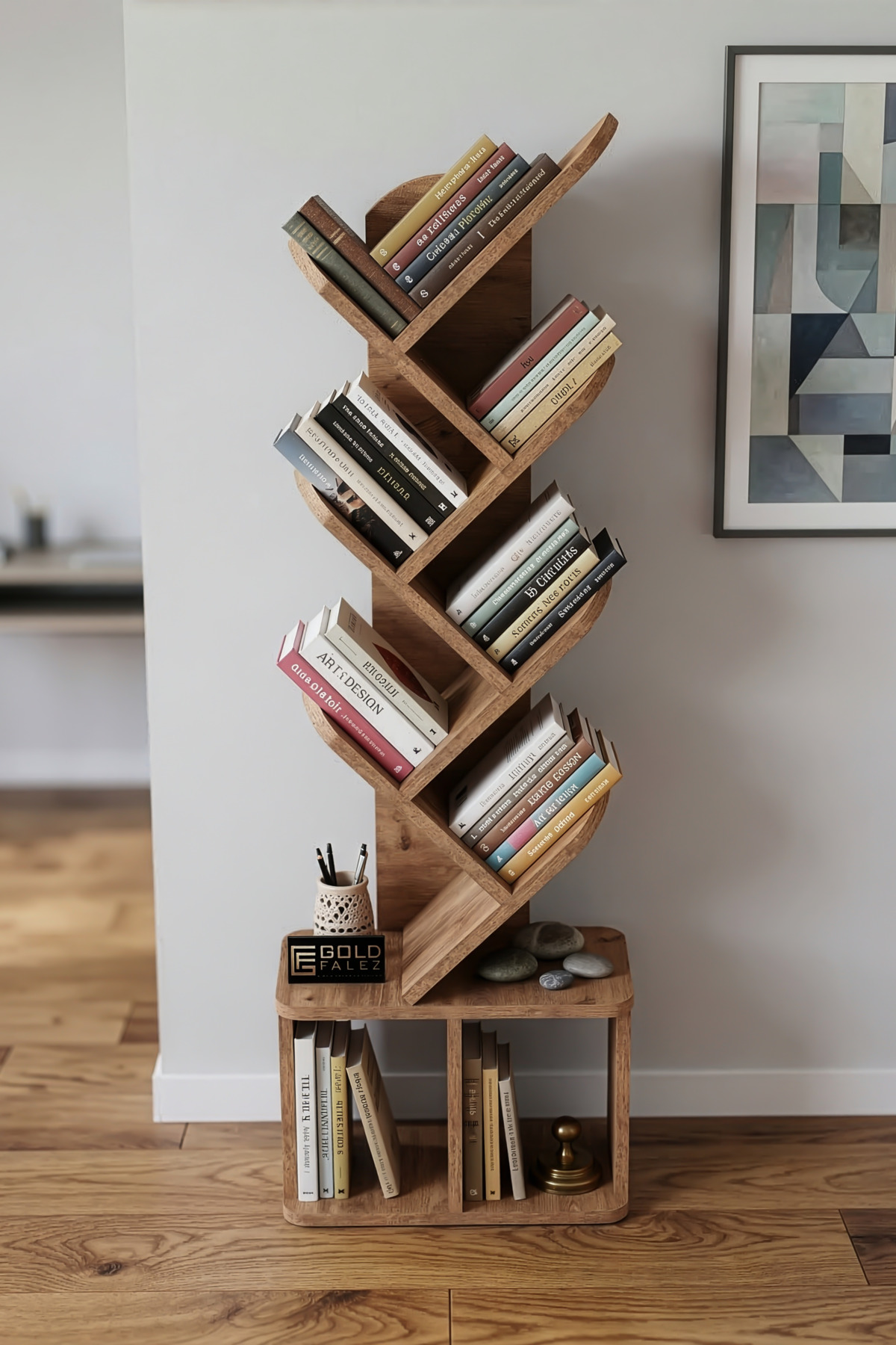 Reyo Falez 10 Raflı Kitaplık Modern Dekoratif Kitap Rafı Çok Katlı Kitap Standı Salon Ofis Organizer 7061 Atlantk