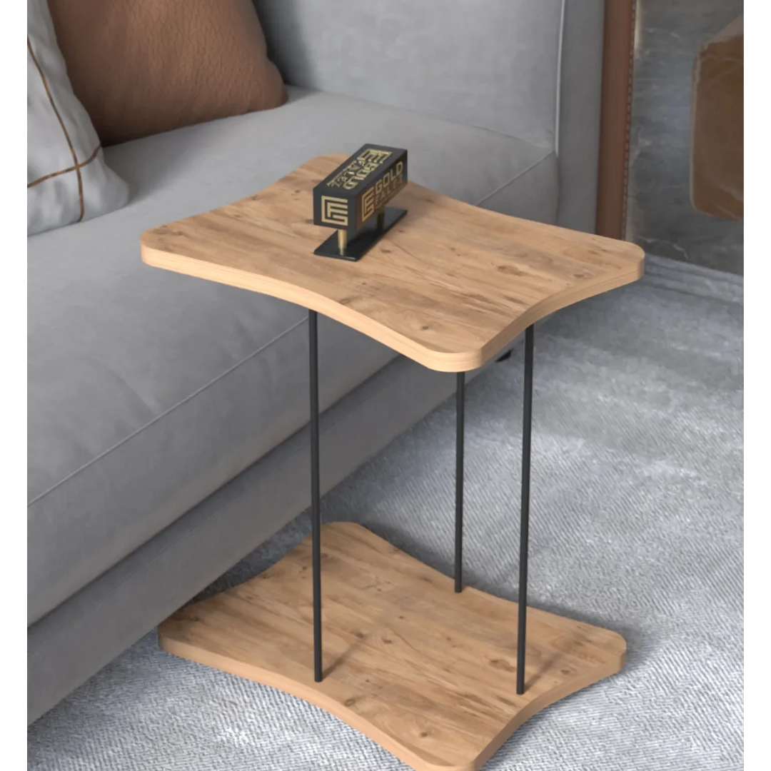 Gold Falez Tekerlekli Yan Sehpa Atlantik Çam