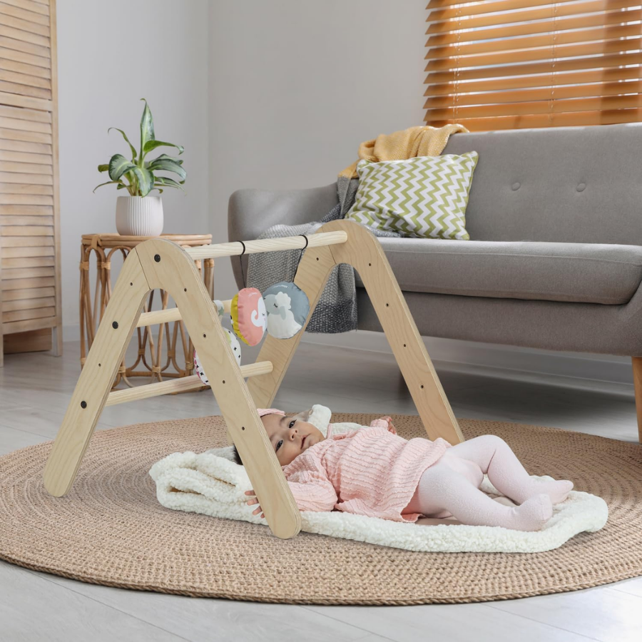 Mamatoyz 17GIMY Doğal Montessori Bebek Egzersiz Oyun Halı Matı ve Kitaplık