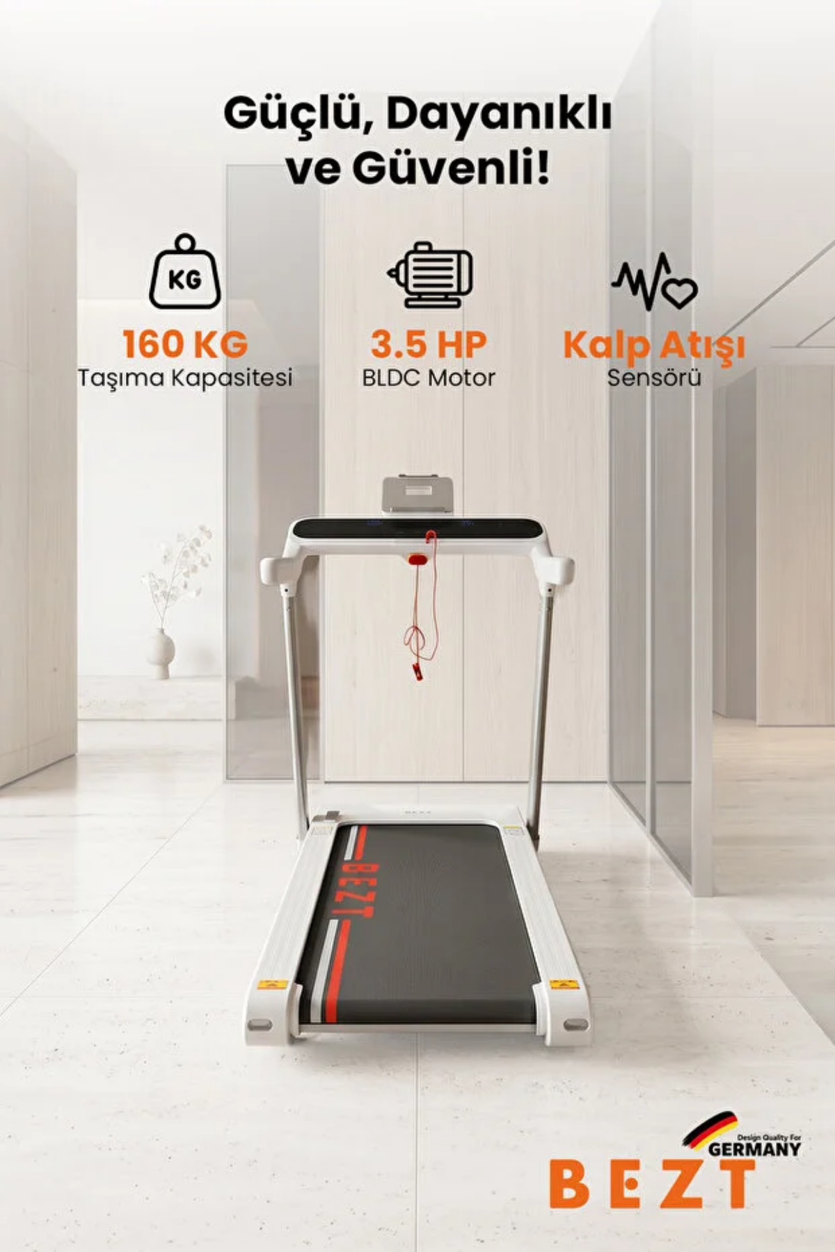 Bezt Run Smart Pro SPR600 Katlanabilir Koşu Bandı Beyaz