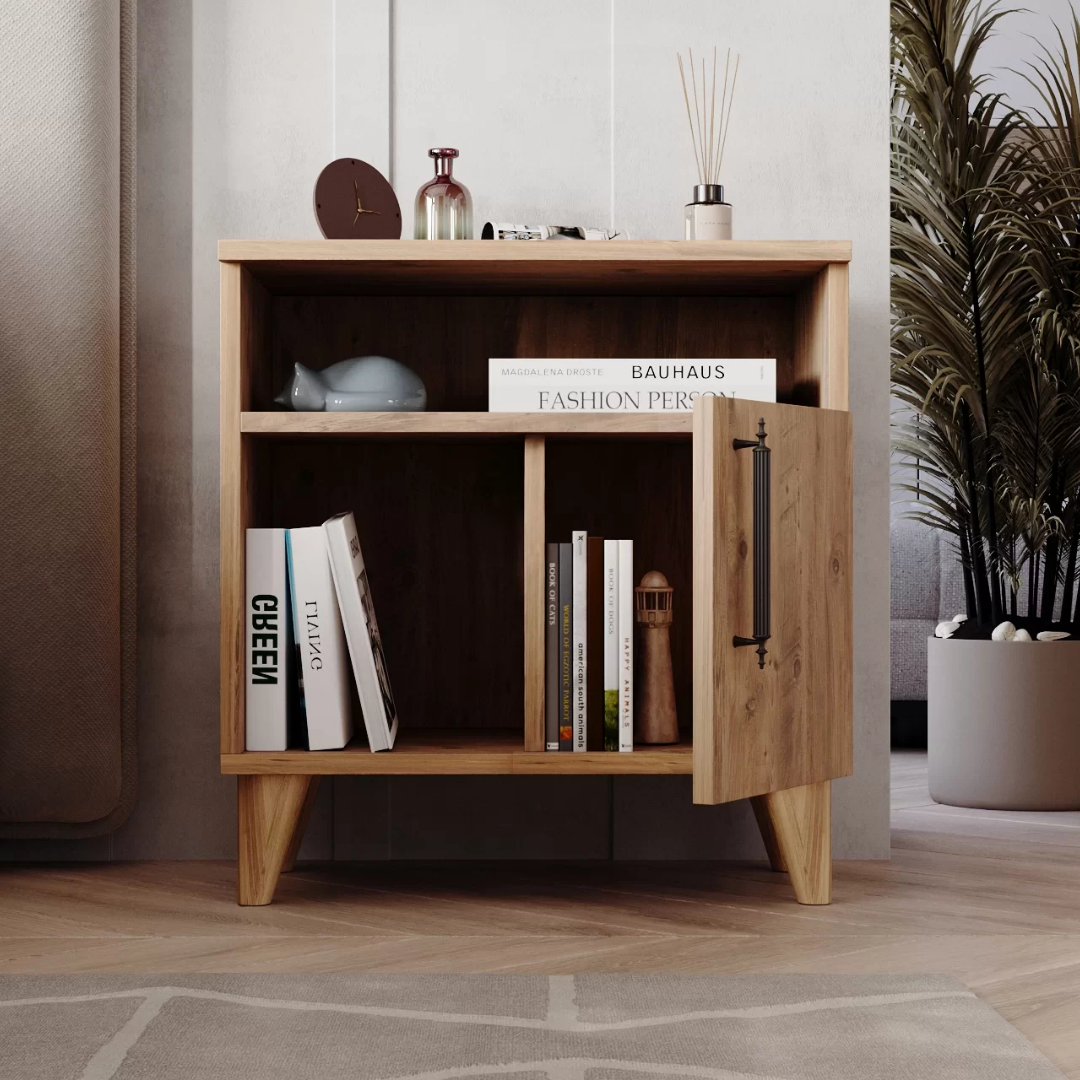 Enda Home Kommen 3 Bölmeli Kapaklı Komodin Atlantik Çam