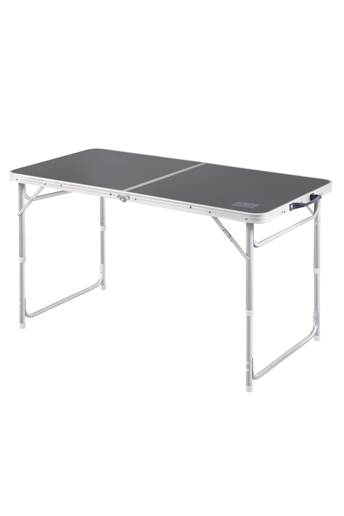 Haegs Portatif Kamp Masası, 3 Yükseklik Ayarlı, Katlanır Piknik Masası, Kolay Taşınabilir Alüminyum Masa - 120x60 - Antrasit