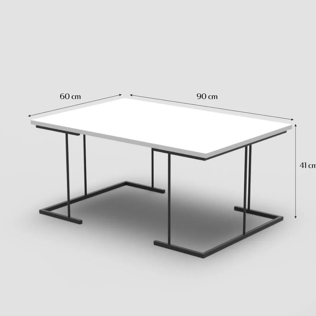 Gold Falez Solo Orta Sehpa Zigon Sehpa Set Krem