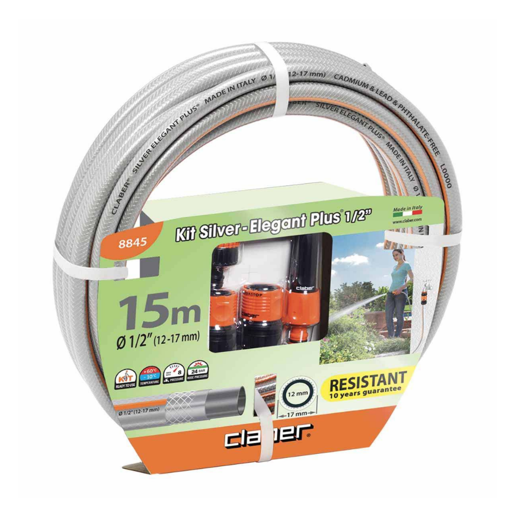 Claber 8845 Silver Elegant Kit 15 Metrelik Hortum ve Sulama Seti