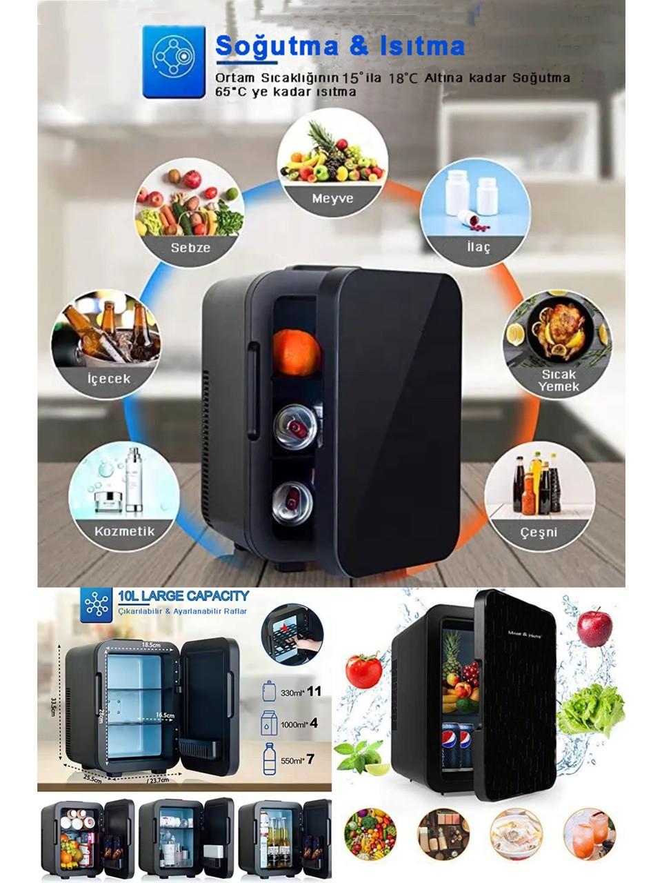 Mars&Hars KCB10 12/220 Kahve Makinesi Uyumlu Çok Amaçlı 10 Litre Mini Buzdolabı