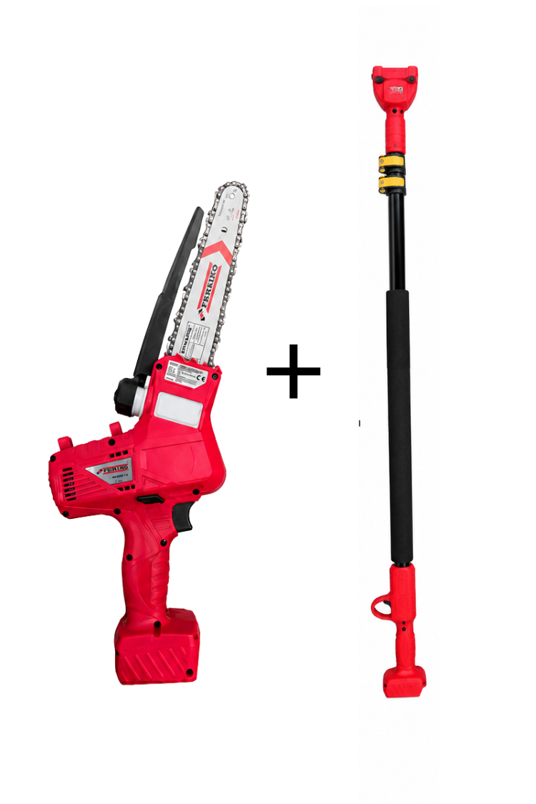Ferrino KHB-12 21V 5.2Ah Çift Akülü Dal Budama Testeresi + 6 Metre Teleskopik Uzatma Aparatı