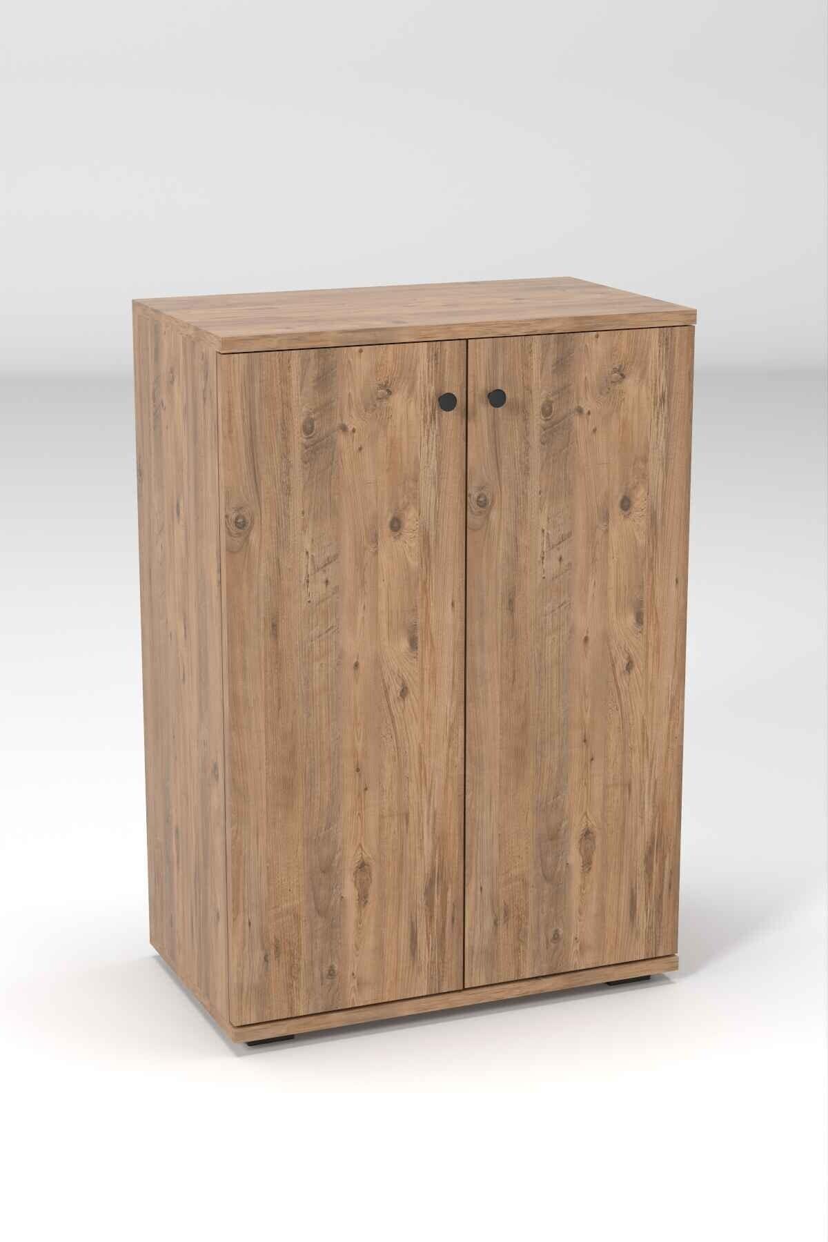 Reyo Falez Ayakkabılık Çok Amaçlı Dolap 5 Raflı 2 Kapaklı Çam