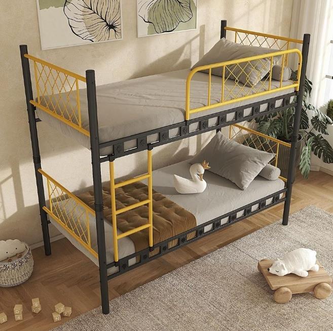 Reyo Metis Genç Çocuk Yatak Odası Metal Sarı Ranza 90x200